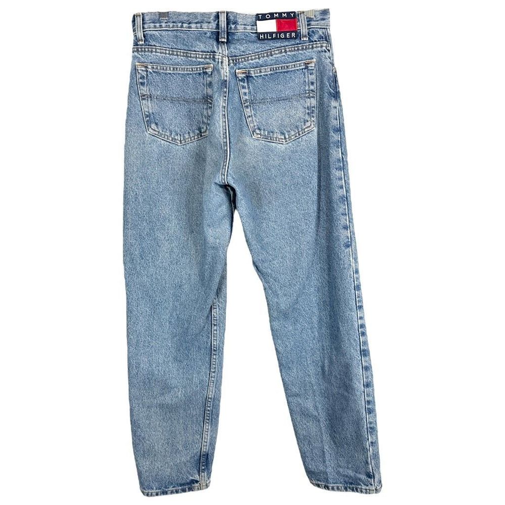 VTG Tommy Hilfiger Jeans Size 30x30 Straight Leg 90s Spell Out Big Flag Blue 223 - Picture 9 of 9